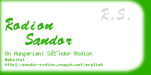 rodion sandor business card